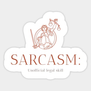 SARCASM UNOFFICIAL LEGAL SKILL Sticker